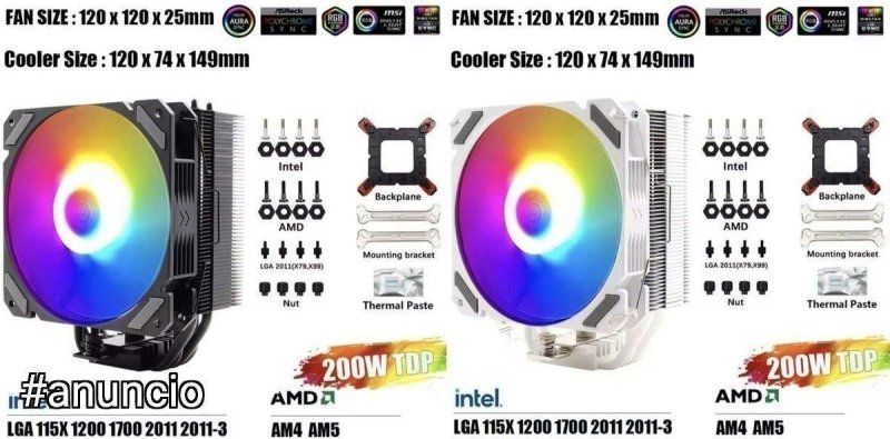 CPU cooler Wovibo 4A 120mm (ótimo para X99)