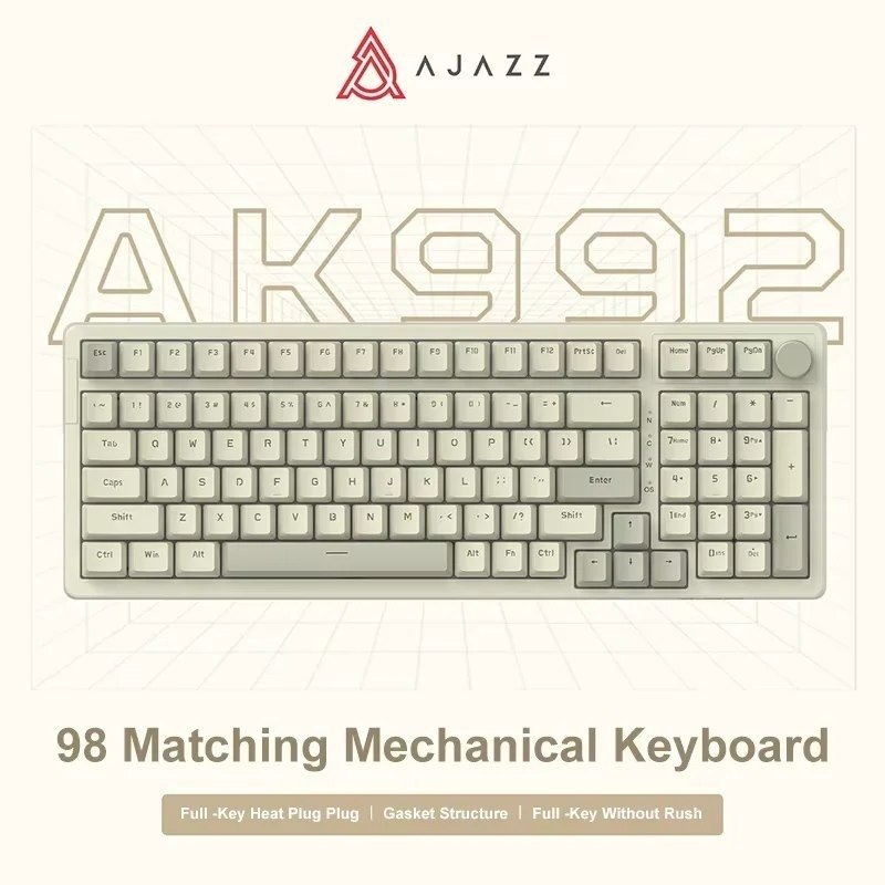 Ajazz ak992 teclado mecânico com fio 98 teclas layout completo