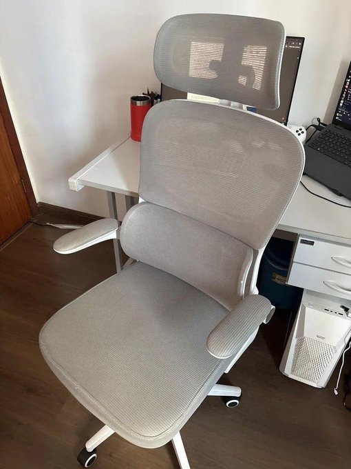 Cadeira Escritório Ergonômica Genebra G500 Luvinco Cor Cinza Com Suporte Lombar Estofado Mesh