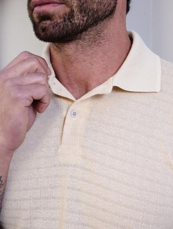 Camisa Polo com Botão Tricô Old Money