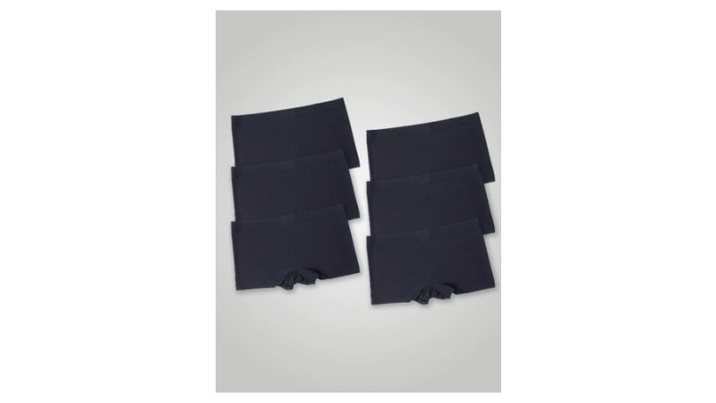 Kit com 6 Calcinhas Boxer Boyshort Sem Costura Segunda Pele