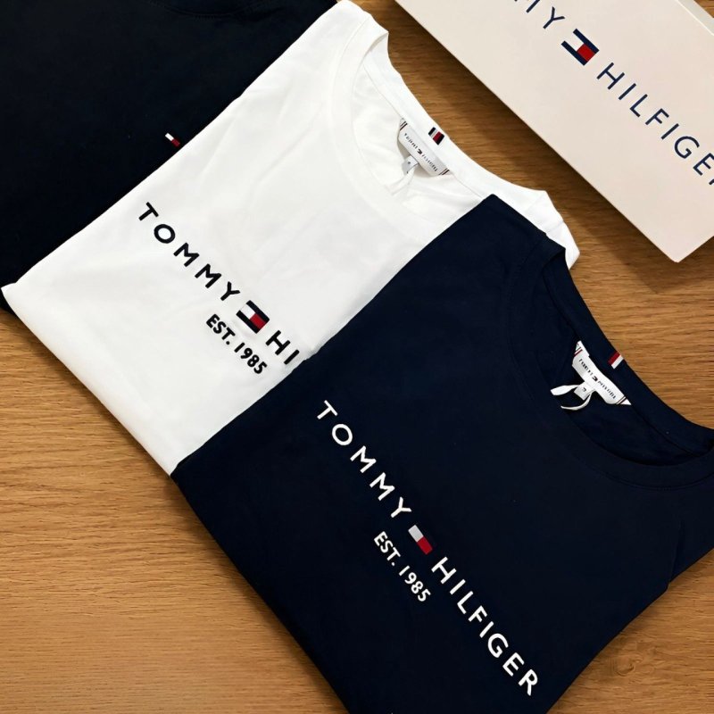 Camiseta Tommy Hilfiger Masculina Logo Est 1985 Essencial + Frete Grátis