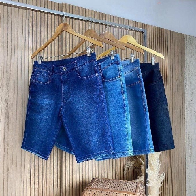 Kit 3 Bermudas Jeans Masculina Lycra Elastano + Frete Grátis