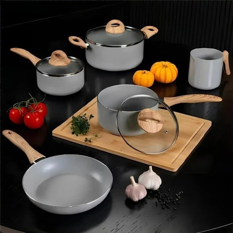 Conjunto De 5 Panelas Gris Brinox Ceramic Life Easy