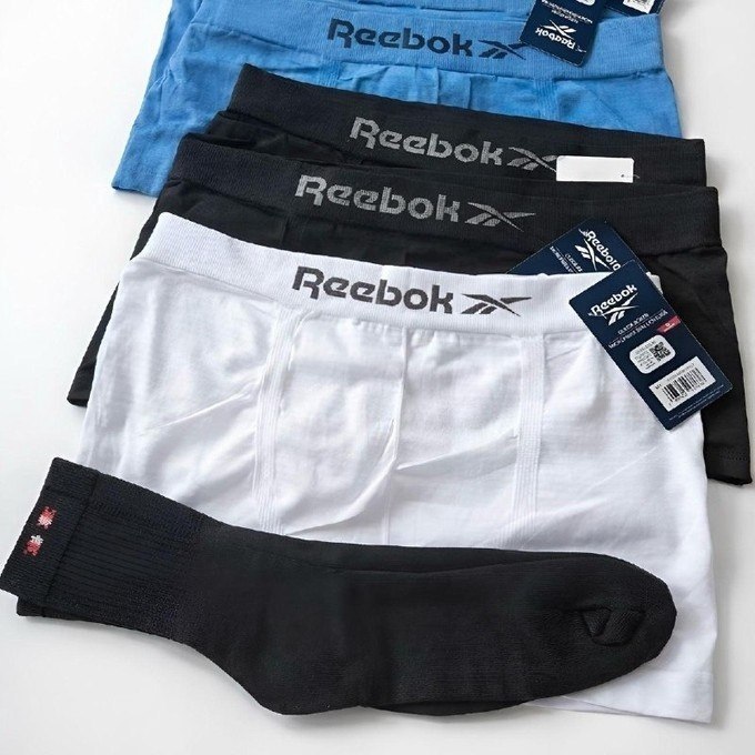 Kit 10 Cueca Boxer Reebok Sem Costura Box + 1 Par De Meias + Frete Grátis