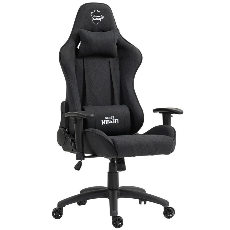 Cadeira Gamer Ninja Karasu, Reclinável, 2D, Tecido, Preta