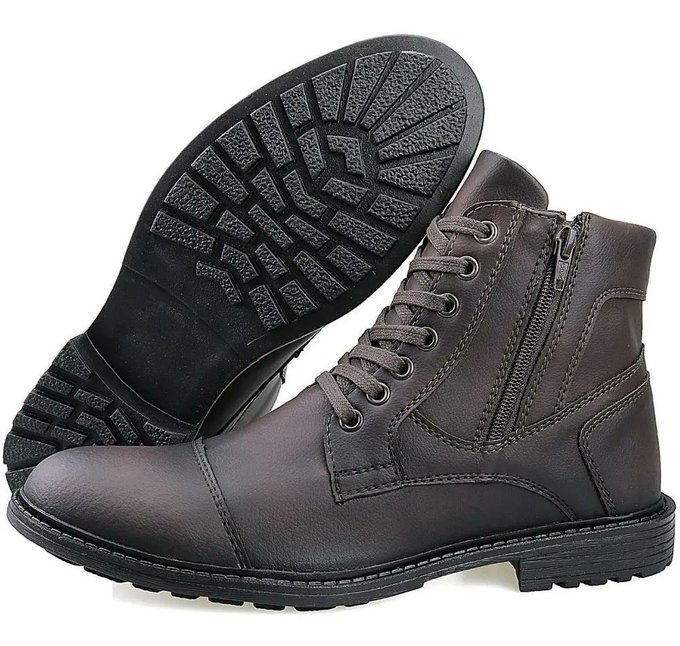 Bota Masculina Sapato Coturno Casual Super Leve C/ziper + Frete Grátis