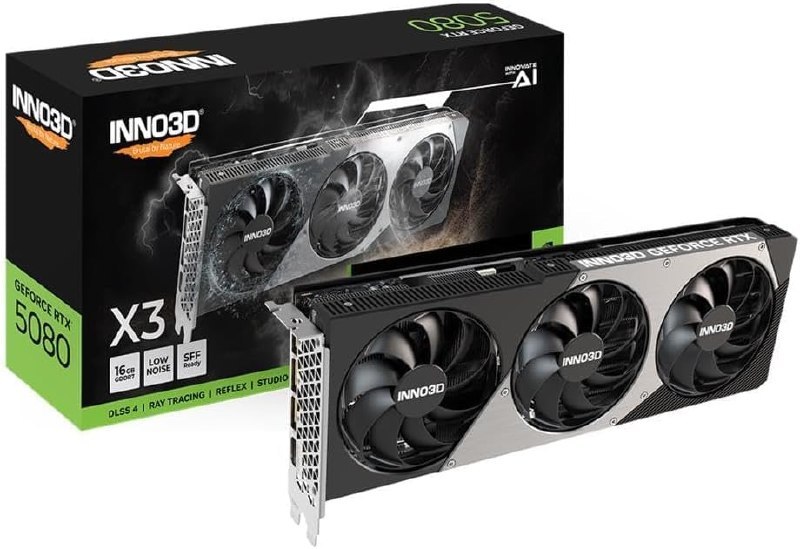 Inno3D Placa de vídeo Nvidia GeForce RTX5080 x3 16GB 256Bit GDDR7 N50803-16D7-176068N