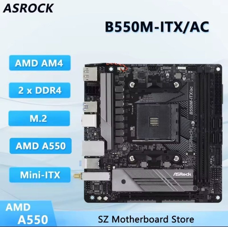 Placa mãe B550M ITX - Ac Asrock AM4 DDR4 (Usada)