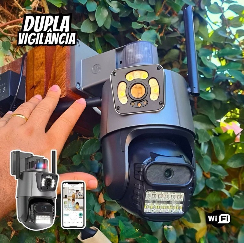 Câmera Segurança IP Wi-Fi P11-QQ6 Lente Dupla 6MP