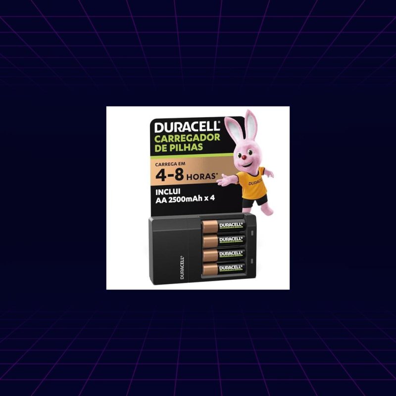 Duracell Carregador de Pilhas Recarregáveis AA e AAA Com 4 Pilhas AA Inclusas – Bivolt