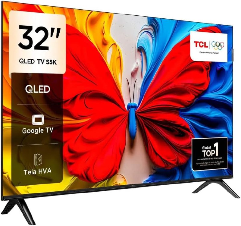 TCL, Smart TV, 32 Polegadas, HD QLED, WiFi, Bluetooth, Google TV