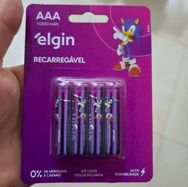 4 Pilhas RECARREGÁVEIS AAA 1000mAh Elgin
