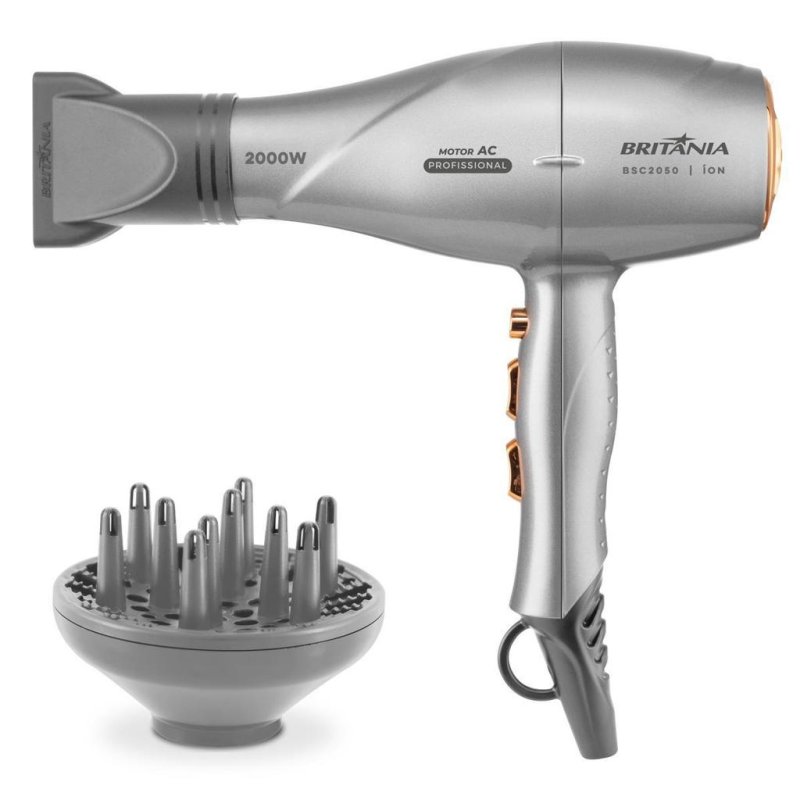 Secador de Cabelos Britânia, com Difusor, 2100W - 127V ou 220V