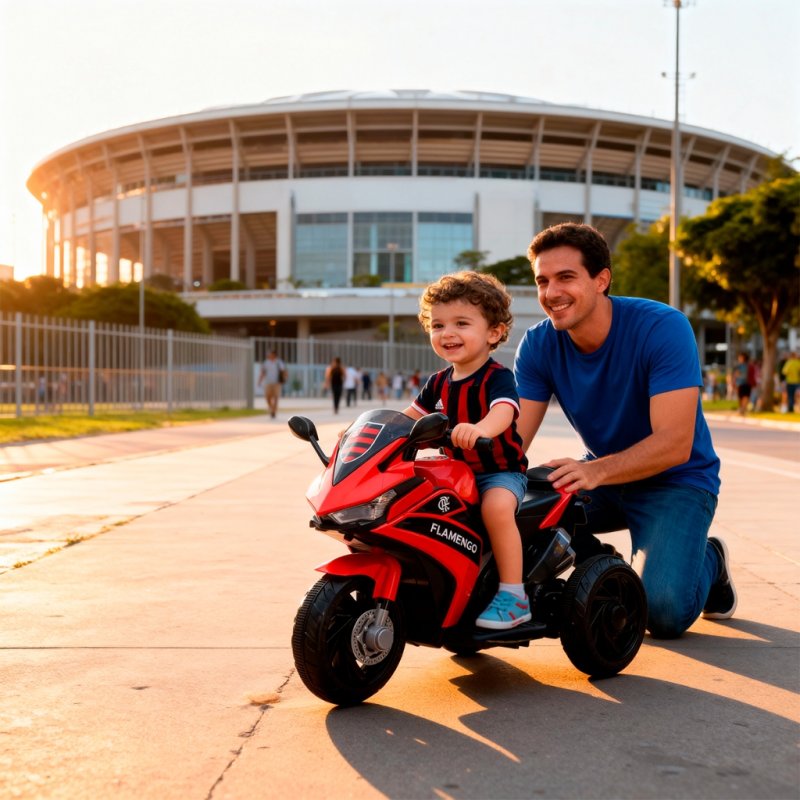 Motinho Elétrica Infantil do Flamengo, Licenciado Oficial, Edição Limitada - 2 Cores