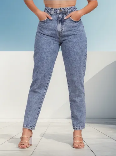 Calça Jeans Feminina Mom Cintura Alta