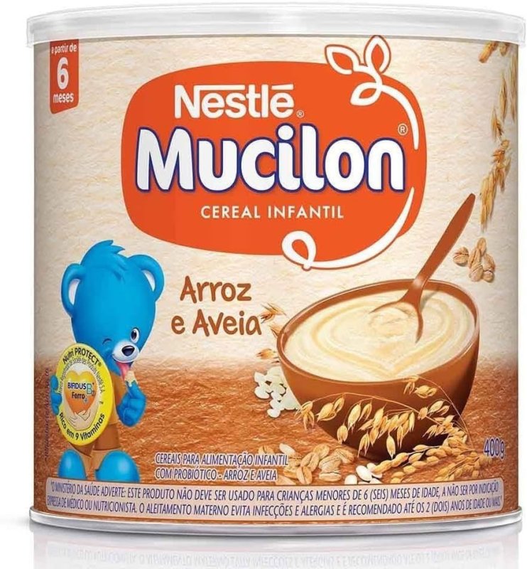 Mucilon Cereal Infantil Arroz E Aveia 400G