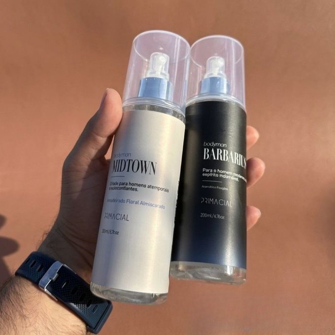 KIT BODY SPLASH MASCULINO BARBARIUS E MIDTOWN 200ML - PRIMACIAL PERFUME FRESCO AMADEIRADO