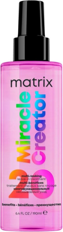 Matrix, Spray Multibenefícios, Miracle Creator, Para Todos Os Tipos De Cabelo, 20 Benefícios, Multifuncional, Leave-in Em Spray, Revitaliza, Nutre E Protege Termicamente, 190ml