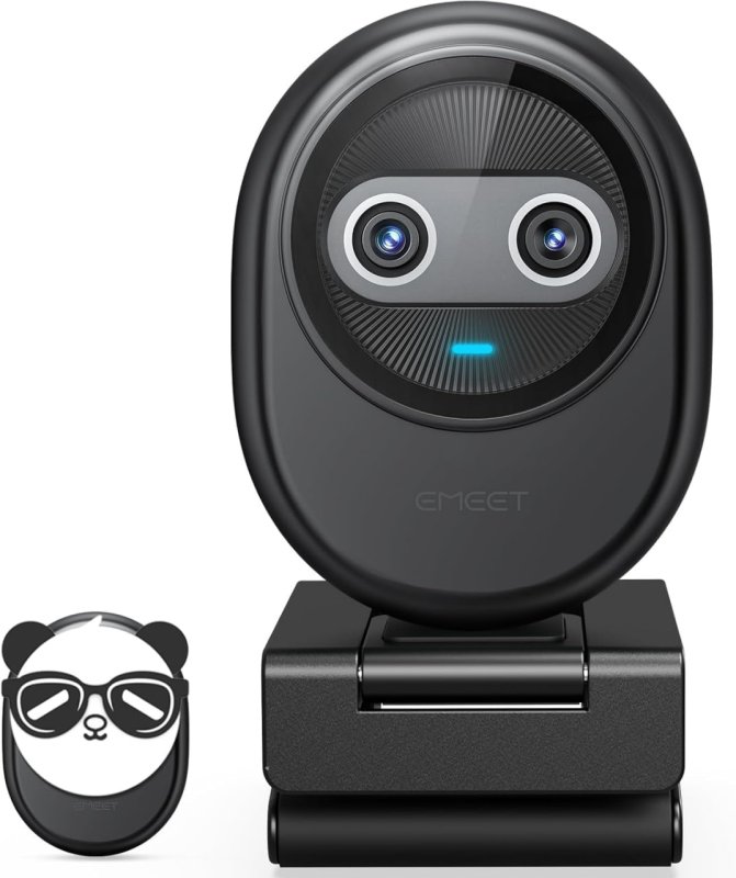 EMEET Piko 4K Webcam para streaming, foco automático AI, 3 microfones e 3 modos de som