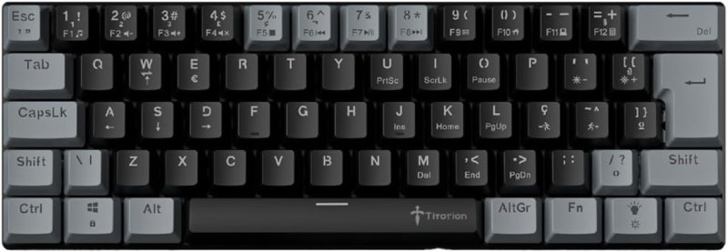 Titorion Teclado Mecânico Gamer Cinza 60% Hot Swap Switch Brown Vermelho