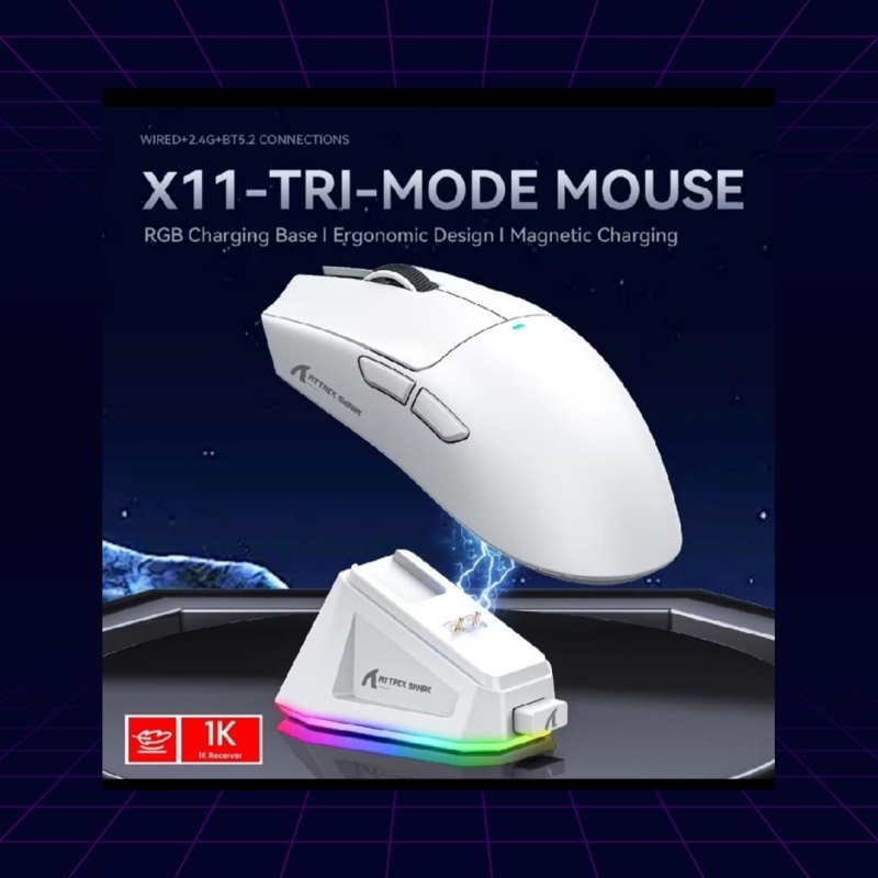 Mouse Attack Shark X11 Sem Fio Bluetooth