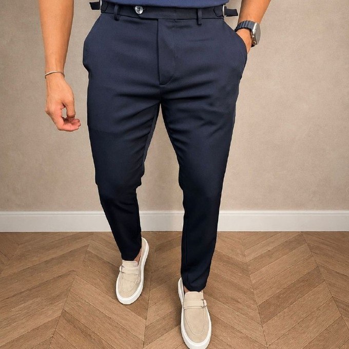 Calça Social Alfaiataria Malha Elastano Stretch (4 cores)