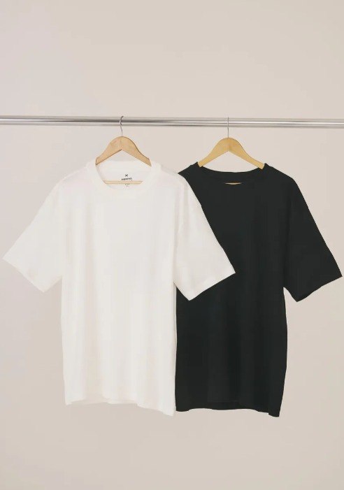 Kit Com 2 Camisetas Masculinas Básicas Relaxed Hering Adulto