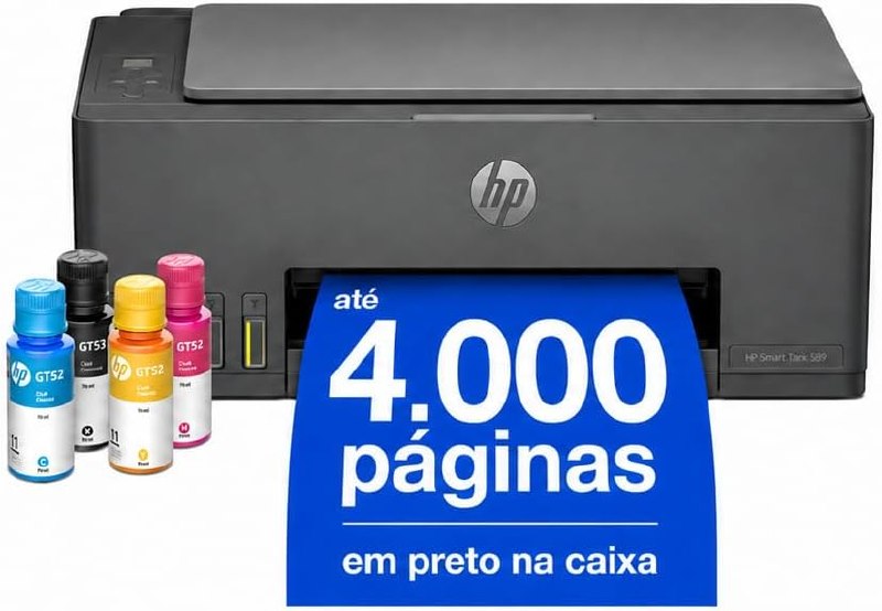 HP Smart Tank 589 - Multifuncional Wi-Fi - Copiadora Scanner - Alta Economia