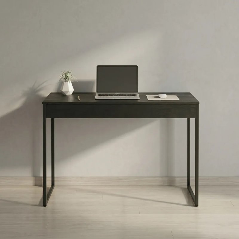 Mesa Escrivaninha Estudo Escritório Office Industrial 90cm Base Aço