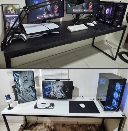 Mesa Para Escritório Diretor 1,80m Dynamica Cor Preto Ônix / Est.Preta