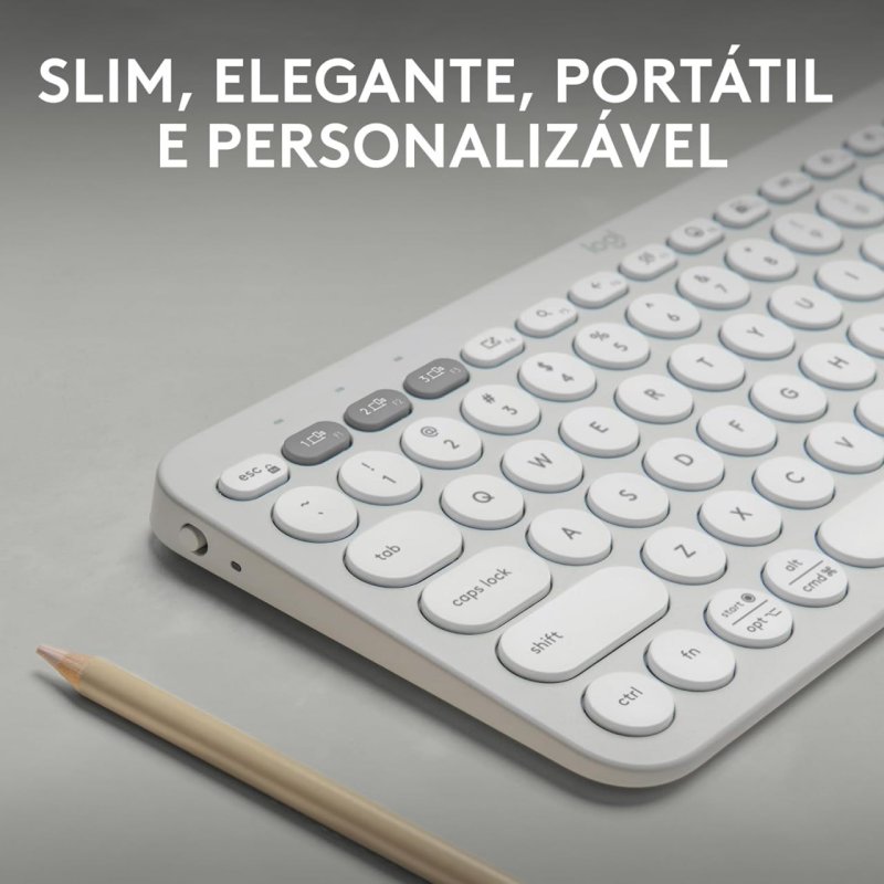 Logitech Pebble Keys 2 K380s - Teclado Bluetooth Easy-Switch - Branco