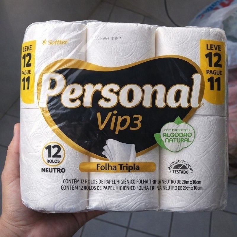 Personal Papel Higiênico Vip Folha Tripla 12 Rolos de 20m