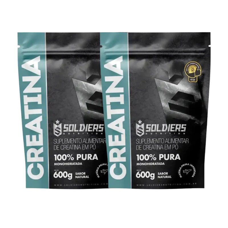 Creatina Monohidratada 1200g Soldiers Nutrition 100% Pura Importada Alta Performance Músculo Treino