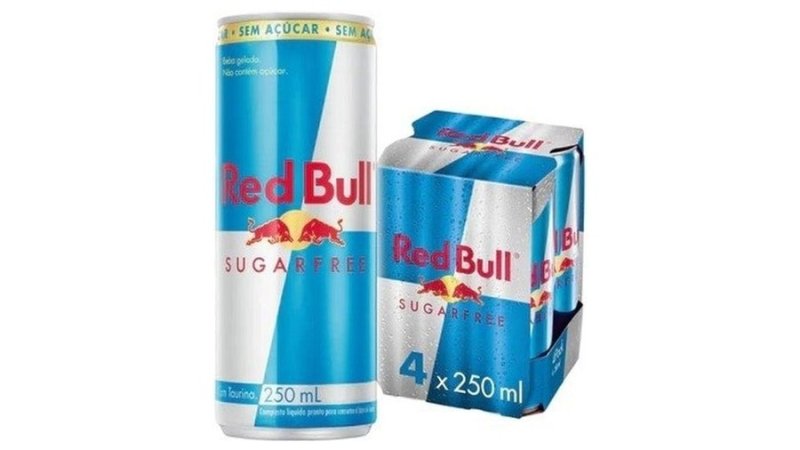 Kit com 4 Energético Red Bull Sugar Free 250ml