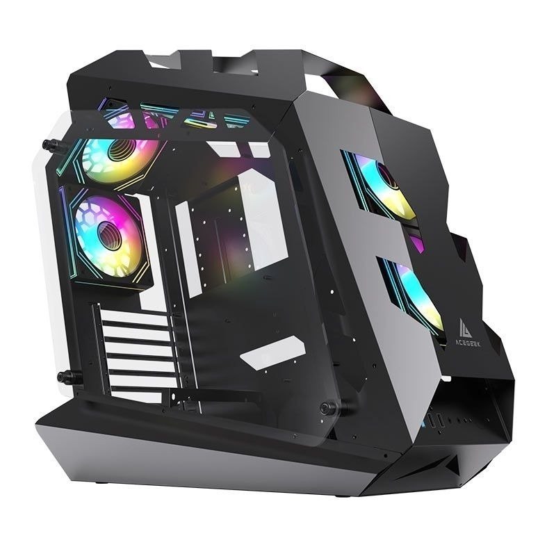 Gabinete Gamer Acegeek Vortex, Mid-Tower, Lateral de Vidro, Preto