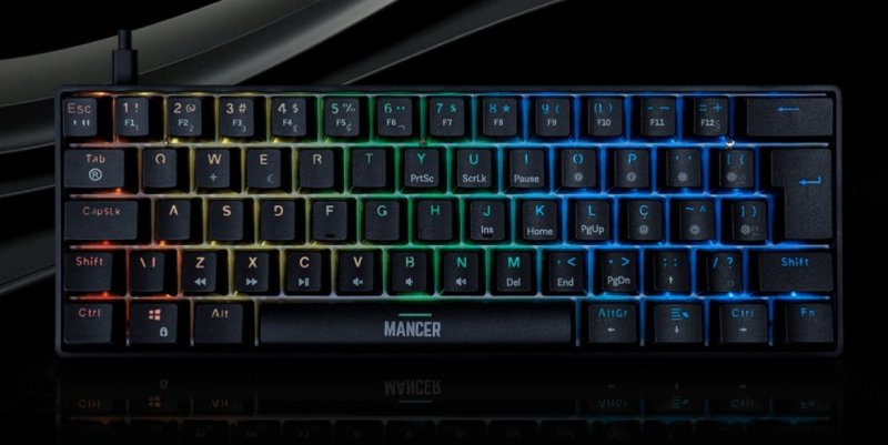 Teclado Magnético Mancer Onyx, Rgb, Preto, Mcr-onyp-bl01