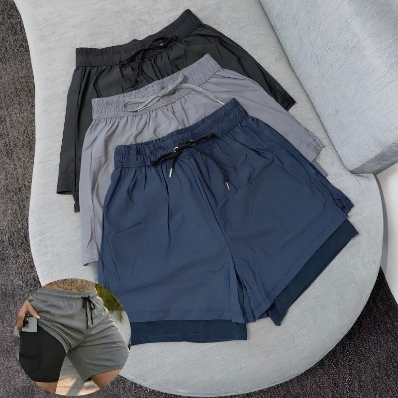 Kit com 3 Shorts Duplo 2 em 1