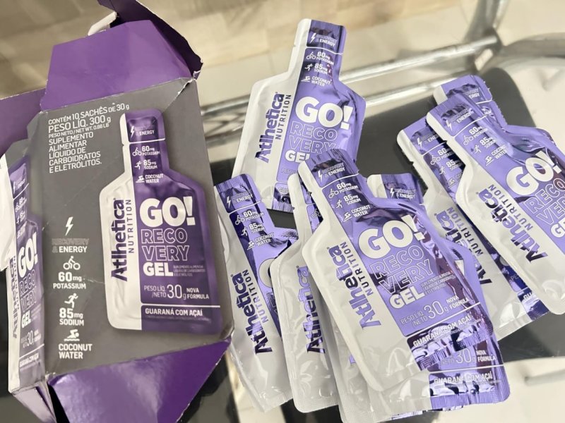 Go Energy Gel (10 Sachês) - Sabor Guaraná e Açai, Atlhetica Nutrition, Roxo