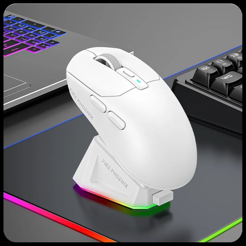 Mouse Gamer Sem Fio Fire Phoenix 24000dpi Sensor Paw3311 Bk-r3x