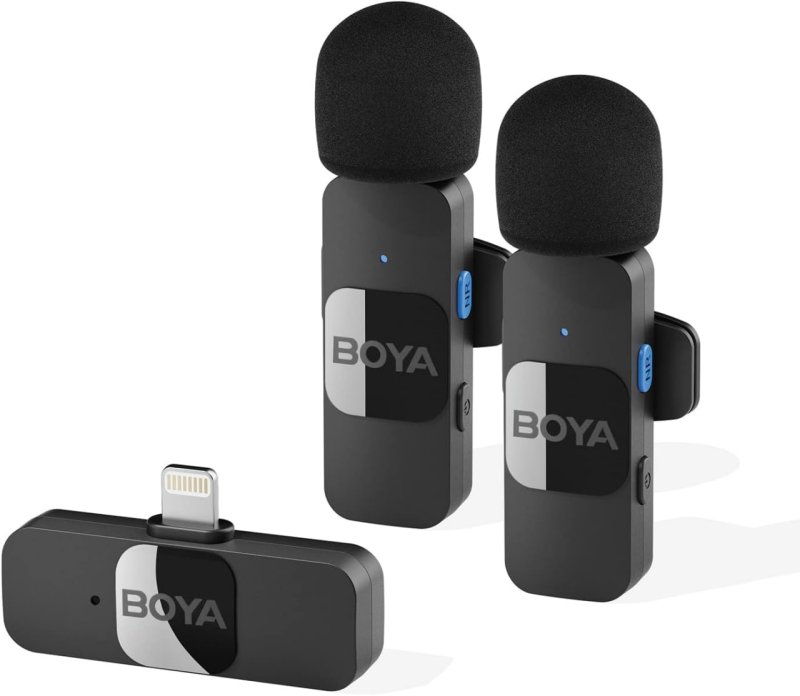 BOYA Microfone de lapela sem fio para smartphone Android USB C
