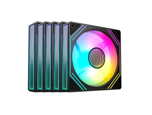 Kit Ventoinhas Acegeek Neon, Argb, 5x120mm, Preto