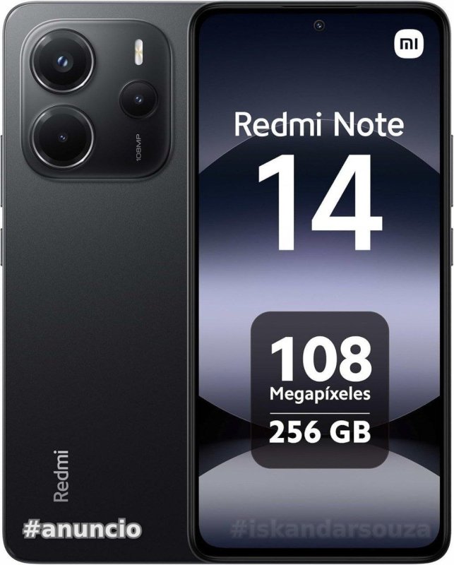 Smartphone Xiaomi Redmi Note 14 Midnight Black (Preto) 8GB RAM 256GB ROM