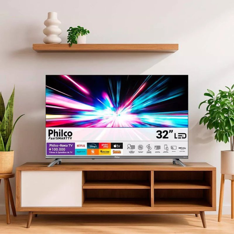 Smart TV LED 32" Roku TV Dolby Audio Philco PTV32CRB