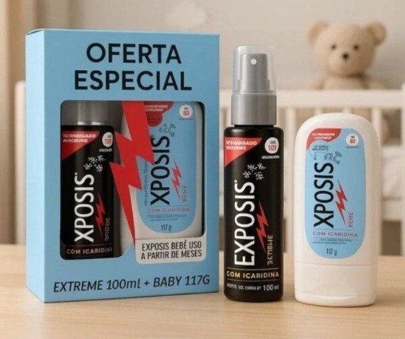 Exposis Kit Repelente Bebe Gel 117g e Extreme Spray 100ml