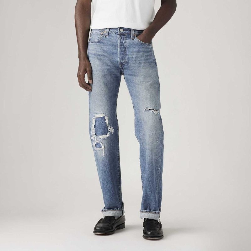 Calça Jeans Levi's 501 Original Com Rasgos
