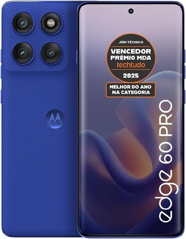 Motorola Edge 60 PRO 5G - 256GB 24GB RAM - Câmera 50MP Sony - Azul Marinho