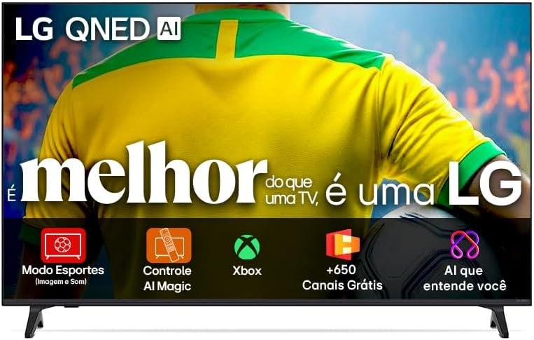 LG QNED73 55" 4K - Processador AI α7 Gen8 - Google Cast Integrado