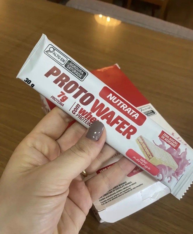 12 Unidades Nutrata Havanna Wafer Sabor Morango 30g