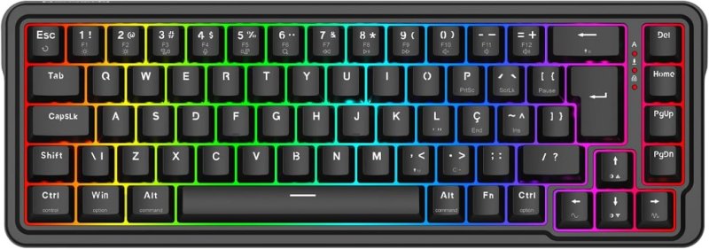Teclado Magnético Gamer Redragon Nova RGB Preto 65% ABNT2 Switch Redragon UltraMag Linear